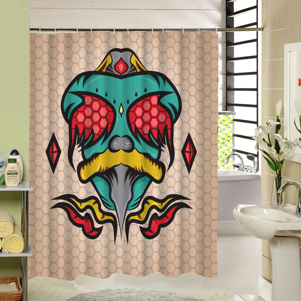 Sugar Skull Flower Shower Curtain for Halloween Bathroom Decor Polyester Fabric Print Curtain for Home Decor Art Skull Design
