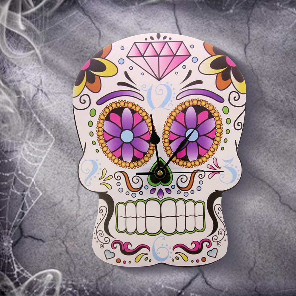 Sugar Skull Wall Clock Day of the Dead