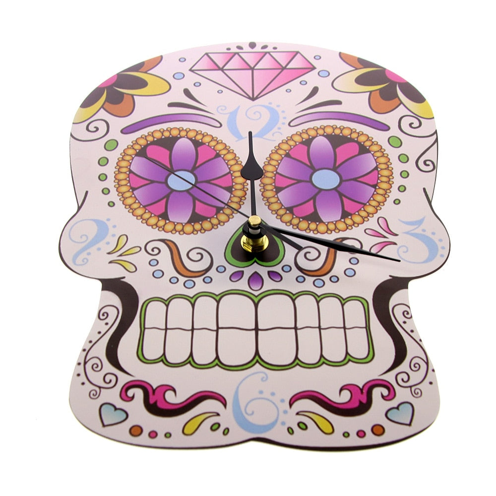 Sugar Skull Wall Clock Day of the Dead