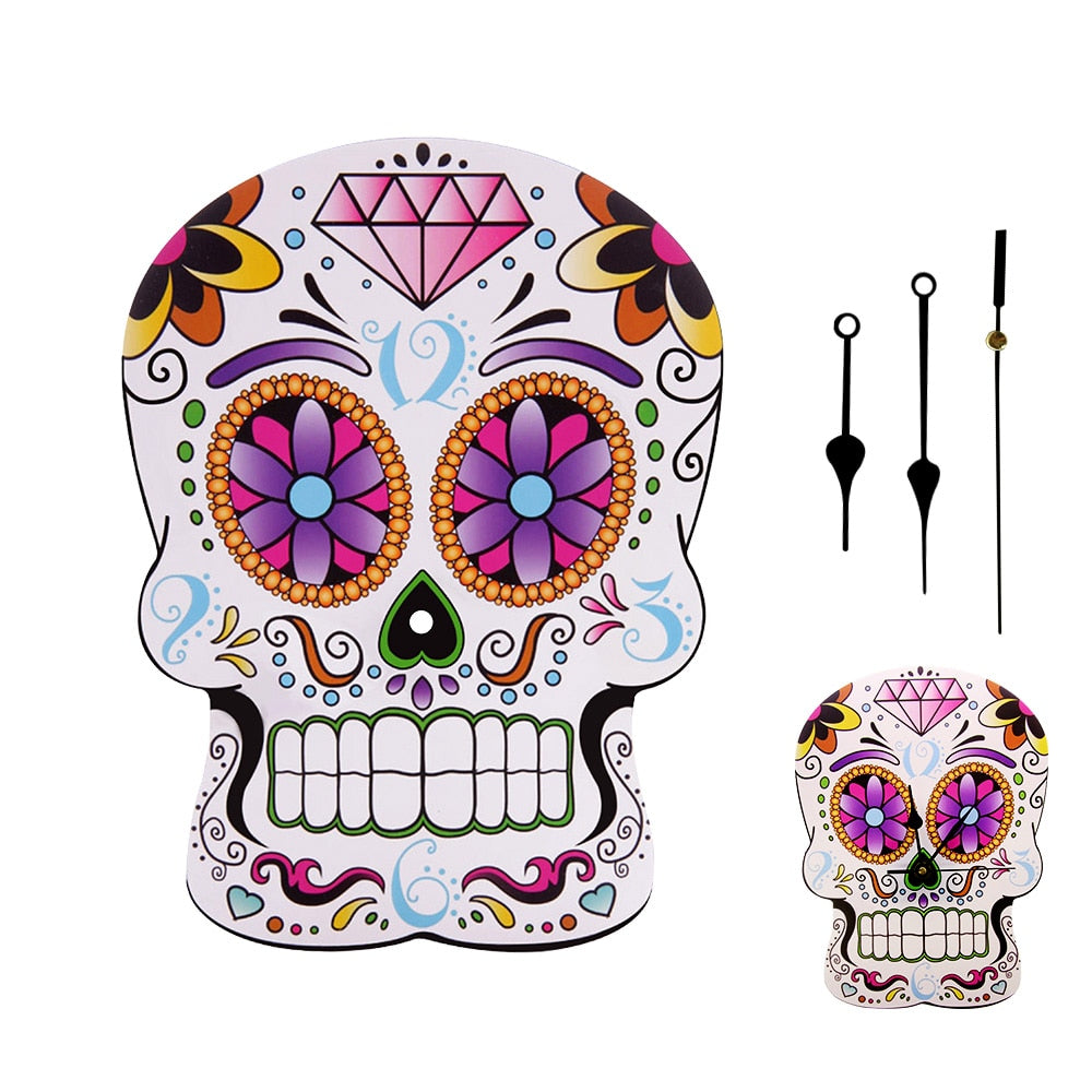 Sugar Skull Wall Clock Day of the Dead