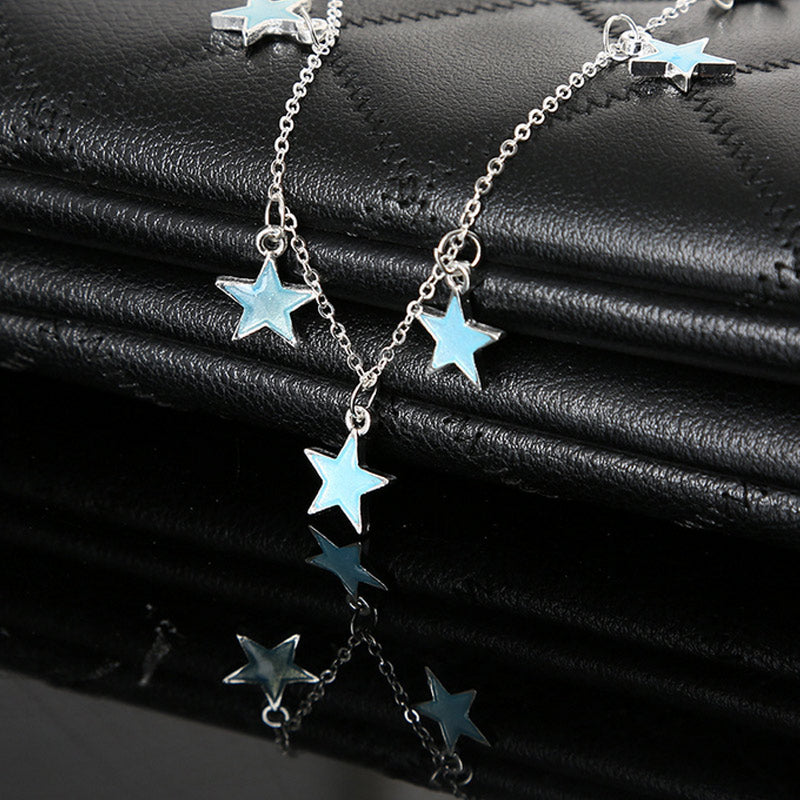 Summer Luminous Ankle Heart Star Pendant Bracelet Sandal Sexy Beach Leg Chain Women Anklets Jewelry