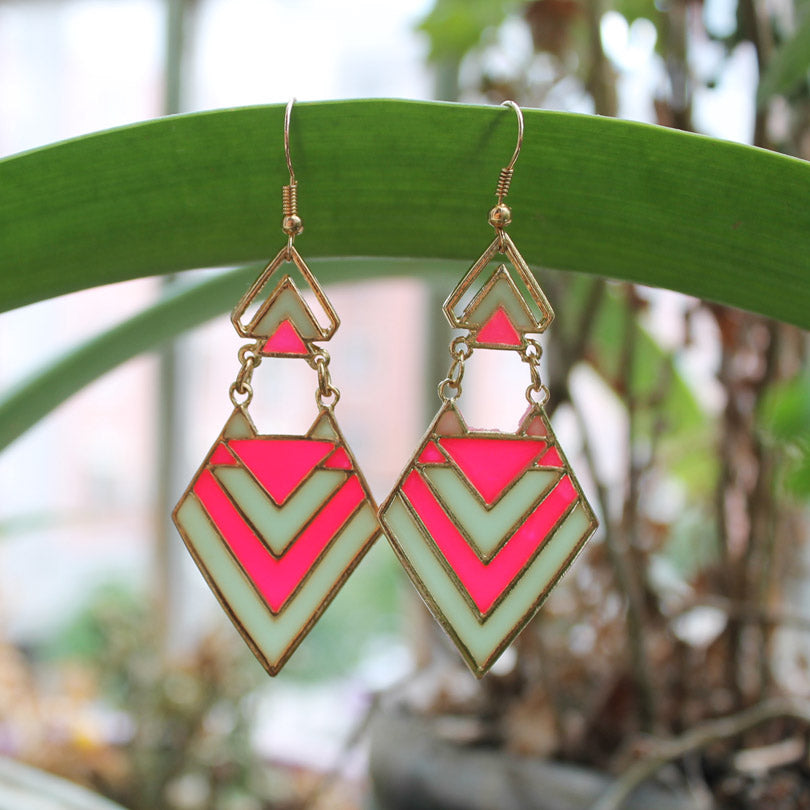 THE Triangle arrow Ear Cuff GLOW in the DARK Geometric shape Ear Stud Colors arrow Earring Clip Earrings WOMEN