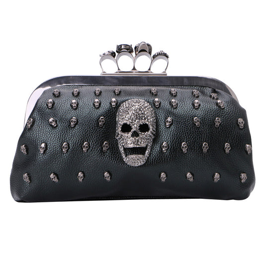 Women Girl Lady Skull Rivet Shoulder Bag Handbag Crossbody Satchel Tote Purse