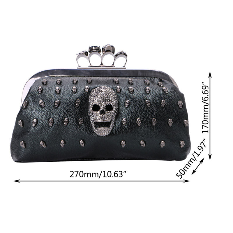 Women Girl Lady Skull Rivet Shoulder Bag Handbag Crossbody Satchel Tote Purse