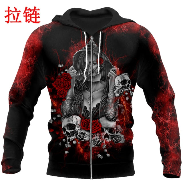 Tattoo girl is my love 3D Printed Fashion Hoodies Men Hooded Sweatshirt Unisex Zip Pullover Casual Jacket Tracksuit