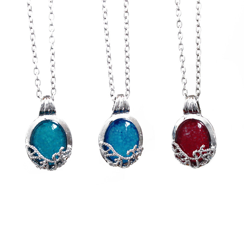 The Vampire Diaries necklace luminous stone Katherine Pierce moonstone Pendants Necklaces GLOW in the DARK amulet Sweater Chain