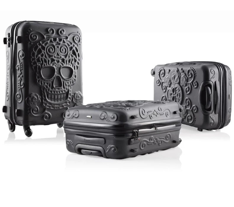 Three pieces 20/24/28 Inch Rolling Luggage Skull brand Travel Suitcase