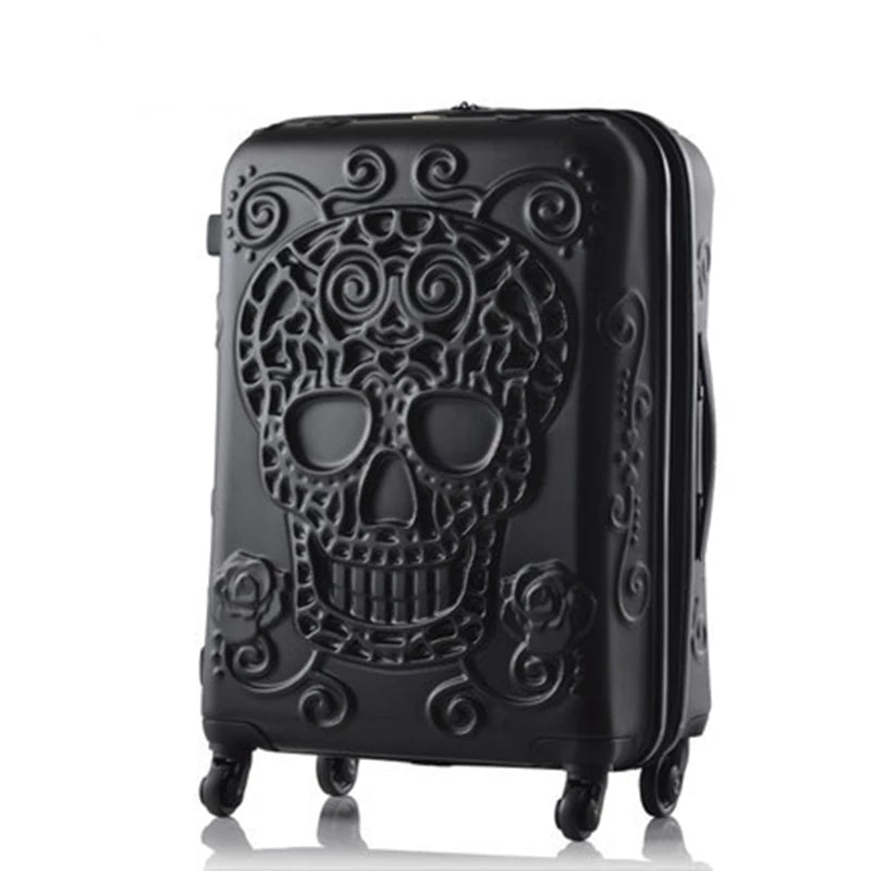 Three pieces 20/24/28 Inch Rolling Luggage Skull brand Travel Suitcase