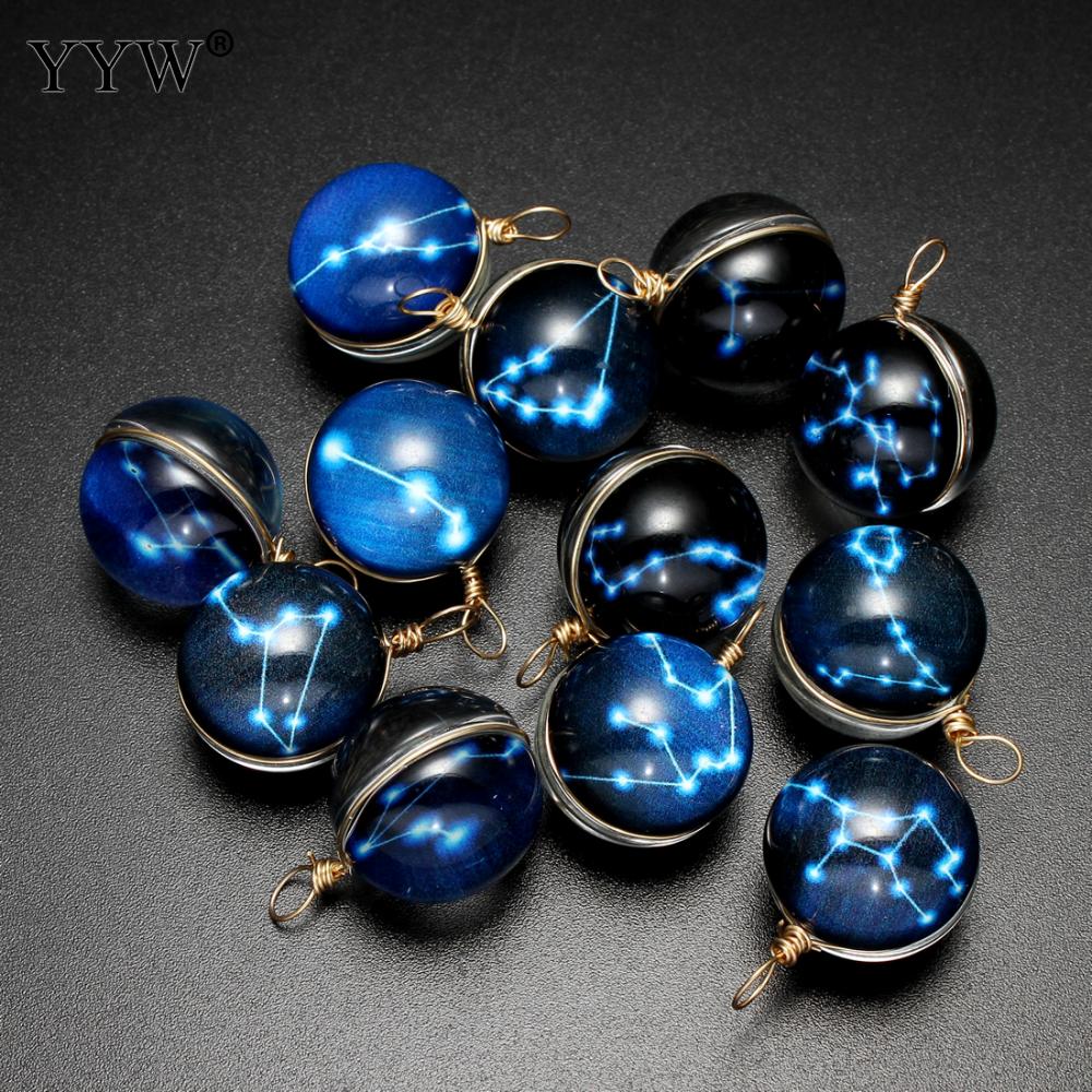 Necklace constellation symbols Retro luminous pendant punk Jewelry glowing in the dark necklace