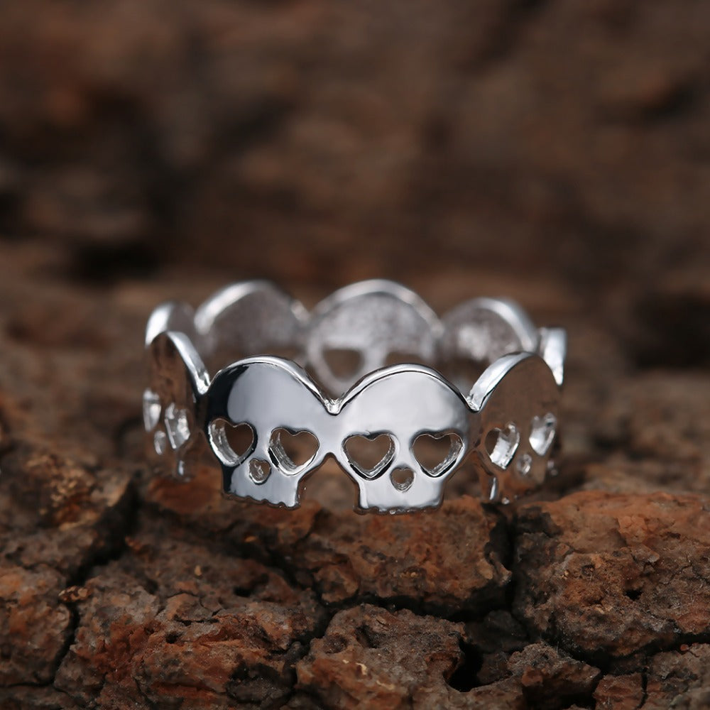 Gothic Men's Ring Skull Biker Zinc Alloy Male Ring for Women Personalized Punk Silver Gold Wedding Band