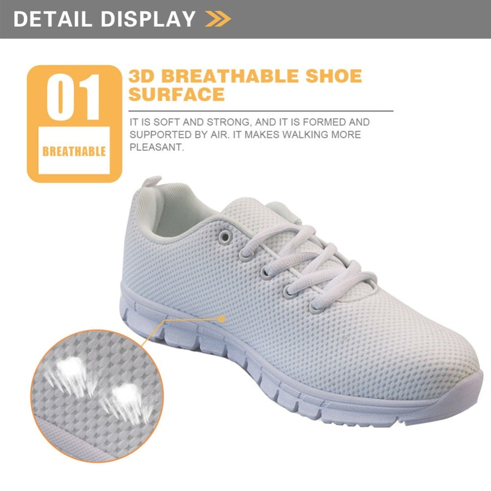 Spring Summer Flats Casual Shoes Classic Print Skull Women's Sneakers Comfort Ladies Mesh Shoes for Student Women
