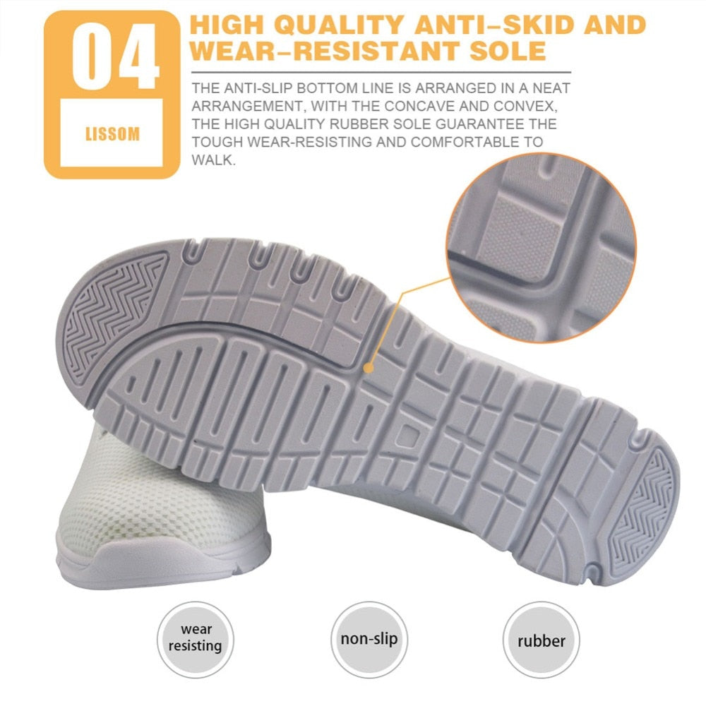 Spring Summer Flats Casual Shoes Classic Print Skull Women's Sneakers Comfort Ladies Mesh Shoes for Student Women