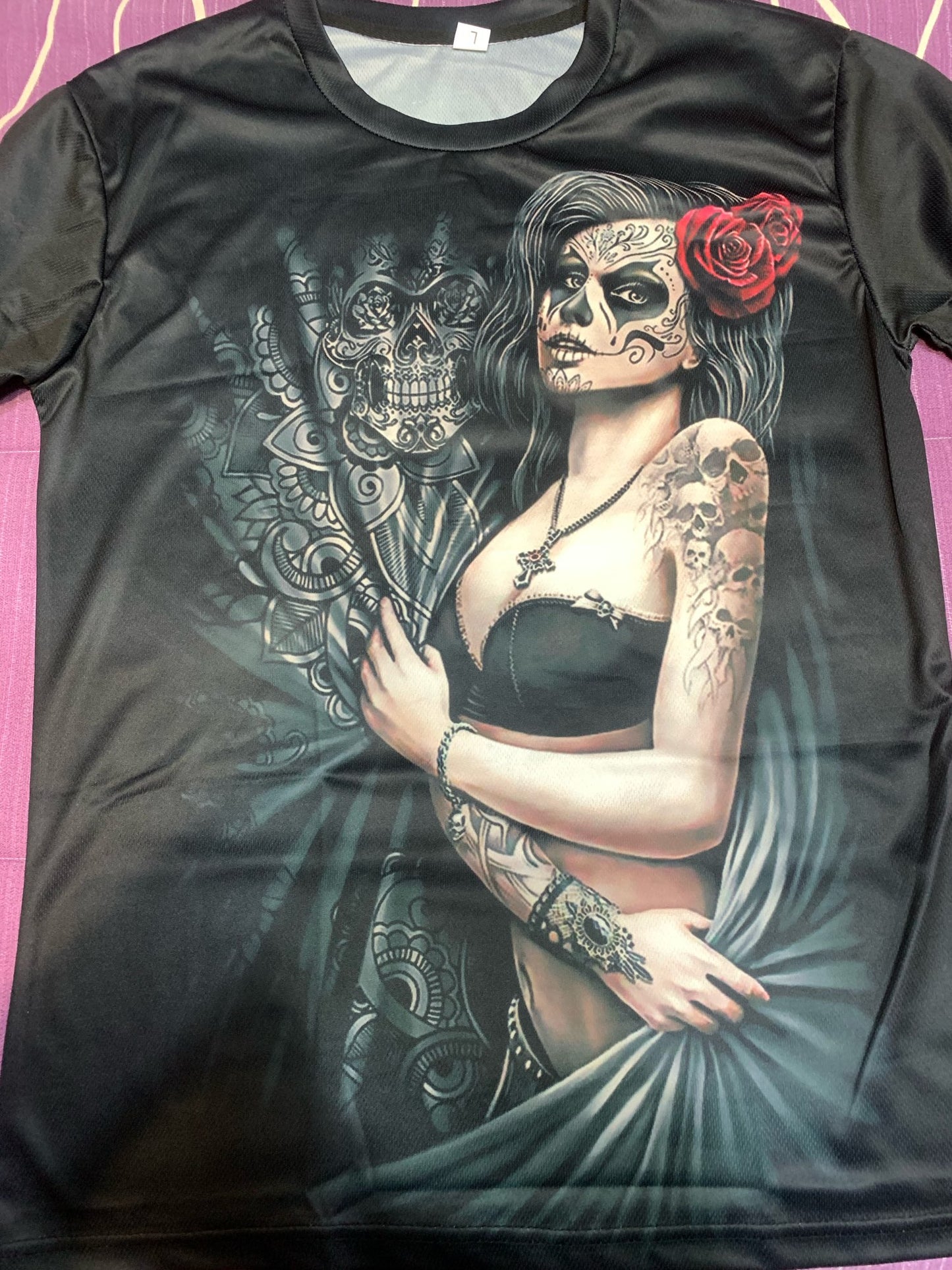 Sugar Skull T Shirts Fashion Short Sleeve Ghost Rider Cool T-shirt 3D Print