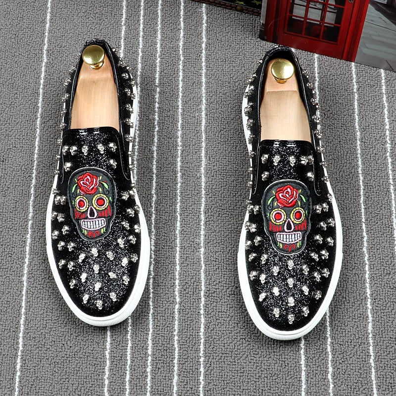 Rivet skull Casual platform Flats Shoes