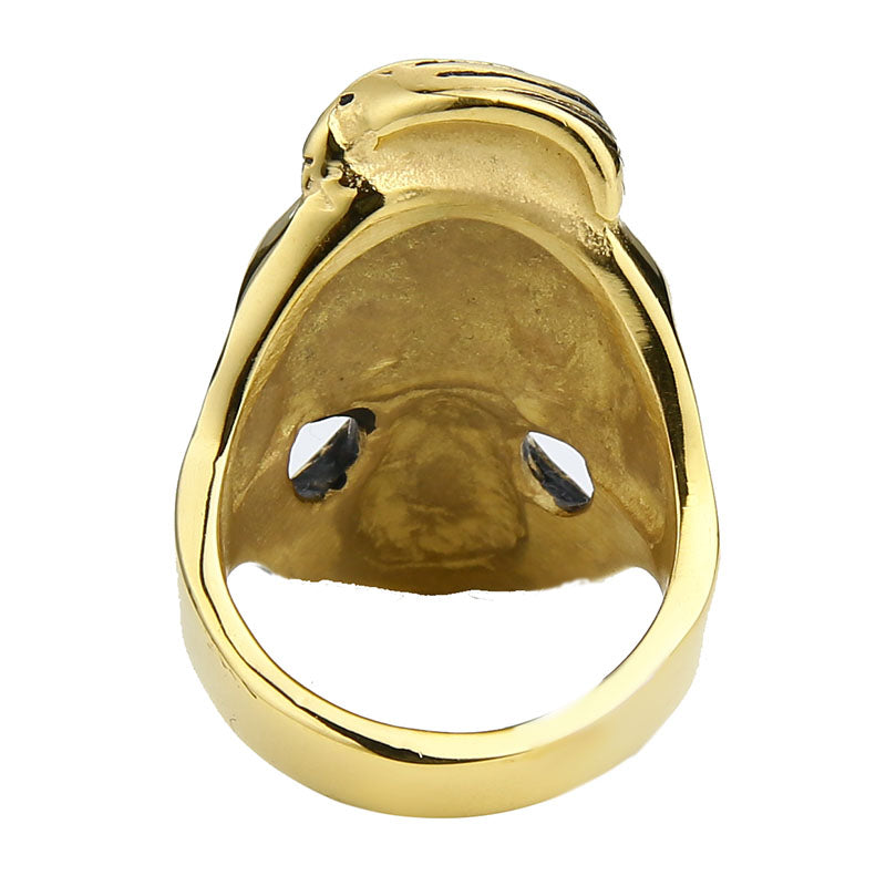Valily Jewelry Mens Large Gothic Skull Biker Ring