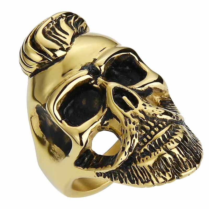 Valily Jewelry Mens Large Gothic Skull Biker Ring