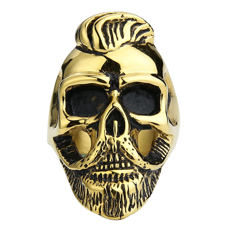 Valily Jewelry Mens Large Gothic Skull Biker Ring