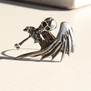 Vintage Punk Rock Gothic Cool Skull Wing Cross Adjustable Finger Ring Fashion Hot Women Fashion Jewelry