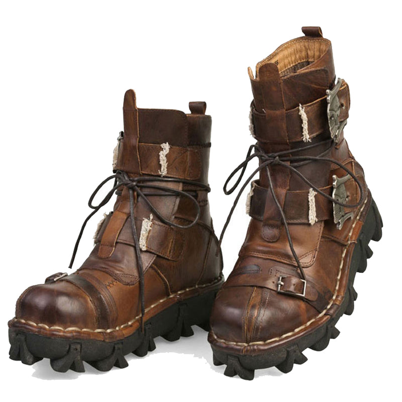 Waterproof Motorbike Boots Shoe Men Skull Motocross Motorcycle Boots Racing Leather Punk Martin Shoes Biker Protective Gear