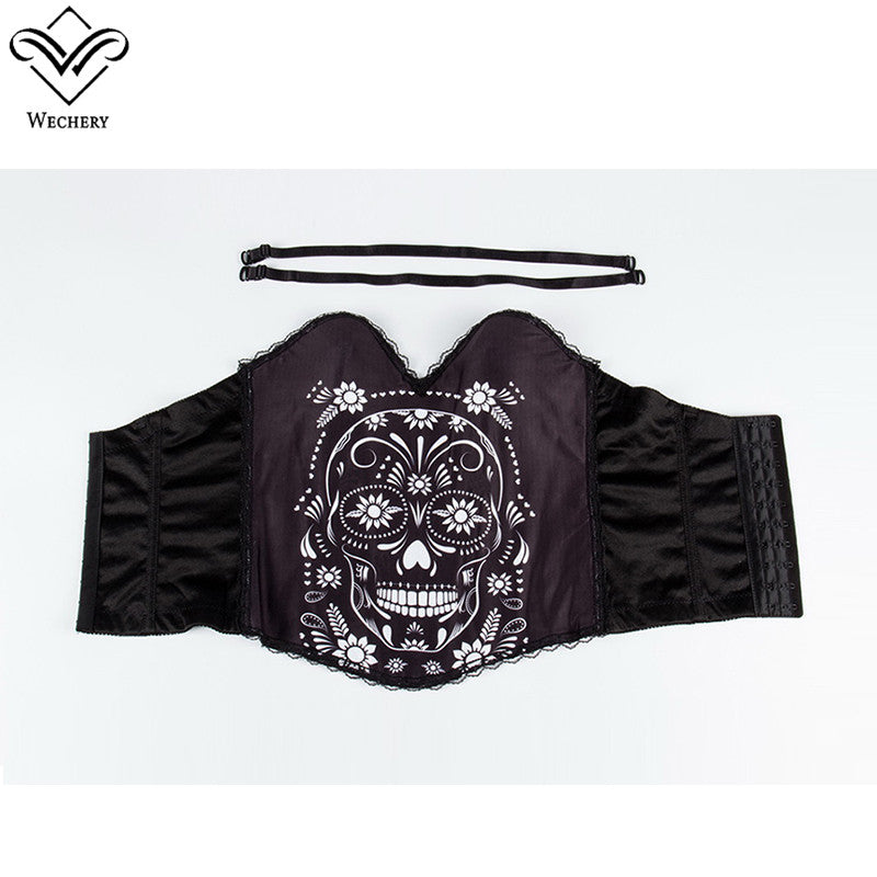 Women Steampunk Top Corset Skull