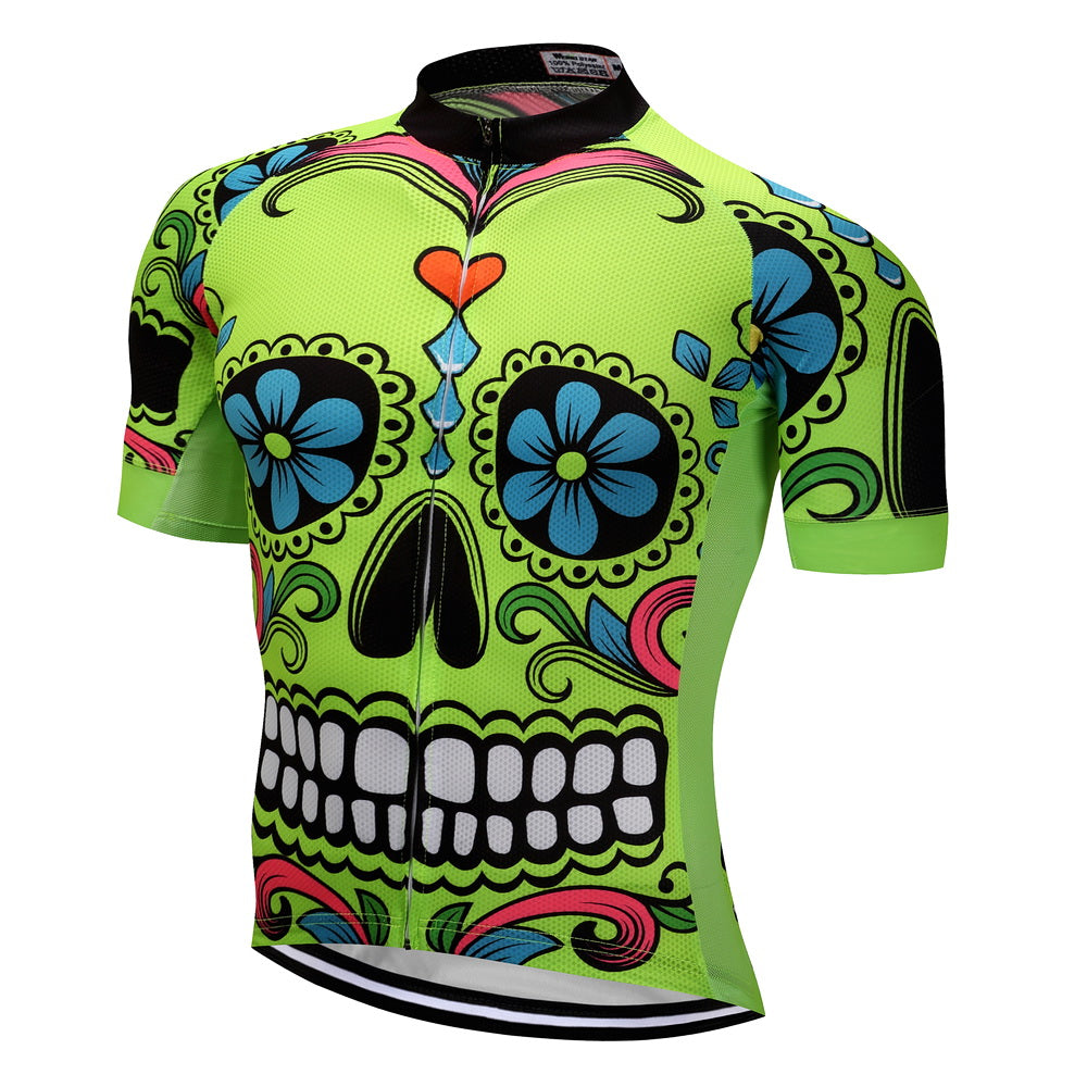 Weimostar Skull ropa ciclismo men Cycling clothing Green Pink Bike Cycling Set uniforme ciclismo Bicycle cycling jersey set