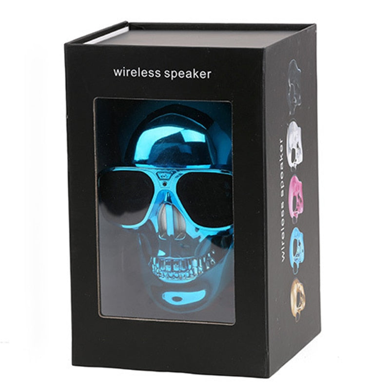Wireless Sunglass Skull Bluetooth Speaker bass Halloween Cartoon Gift Mini Skull head Shape  Portable for iphone computer