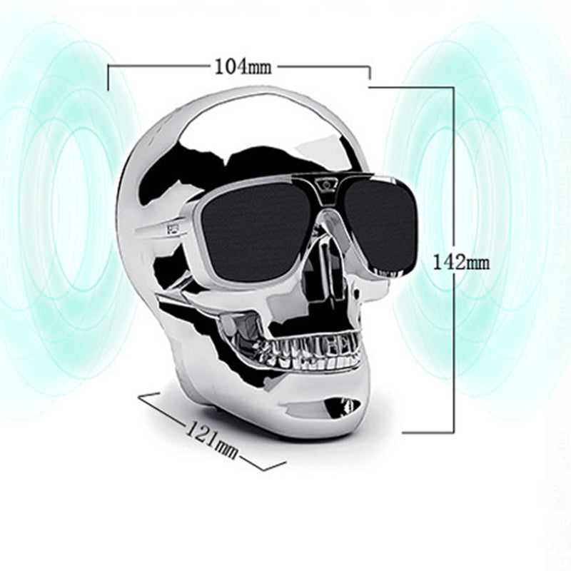 Wireless Sunglass Skull Bluetooth Speaker bass Halloween Cartoon Gift Mini Skull head Shape  Portable for iphone computer