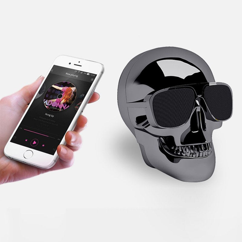 Wireless Sunglass Skull Bluetooth Speaker bass Halloween Cartoon Gift Mini Skull head Shape  Portable for iphone computer