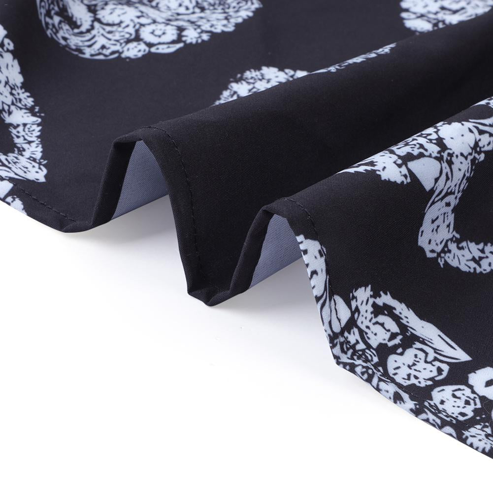 Fashionable Pin Up Long Flare Sleeve Square Collar Sugar Skull Print