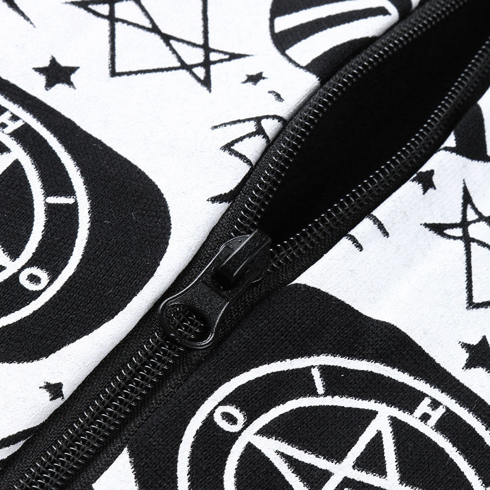 Women Casual Hoodies Moletom Autumn Winter Black Long Sleeve Zip Sweatshirts