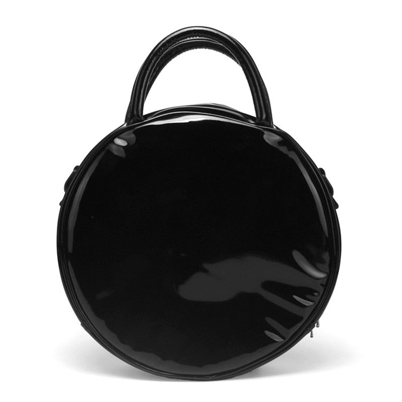 Women Lady Girl Punk Dark Skull Head Thunder Flash Printed Gothic Cross Body MOON Messenger Bag Round Handbag Harajuku Gift