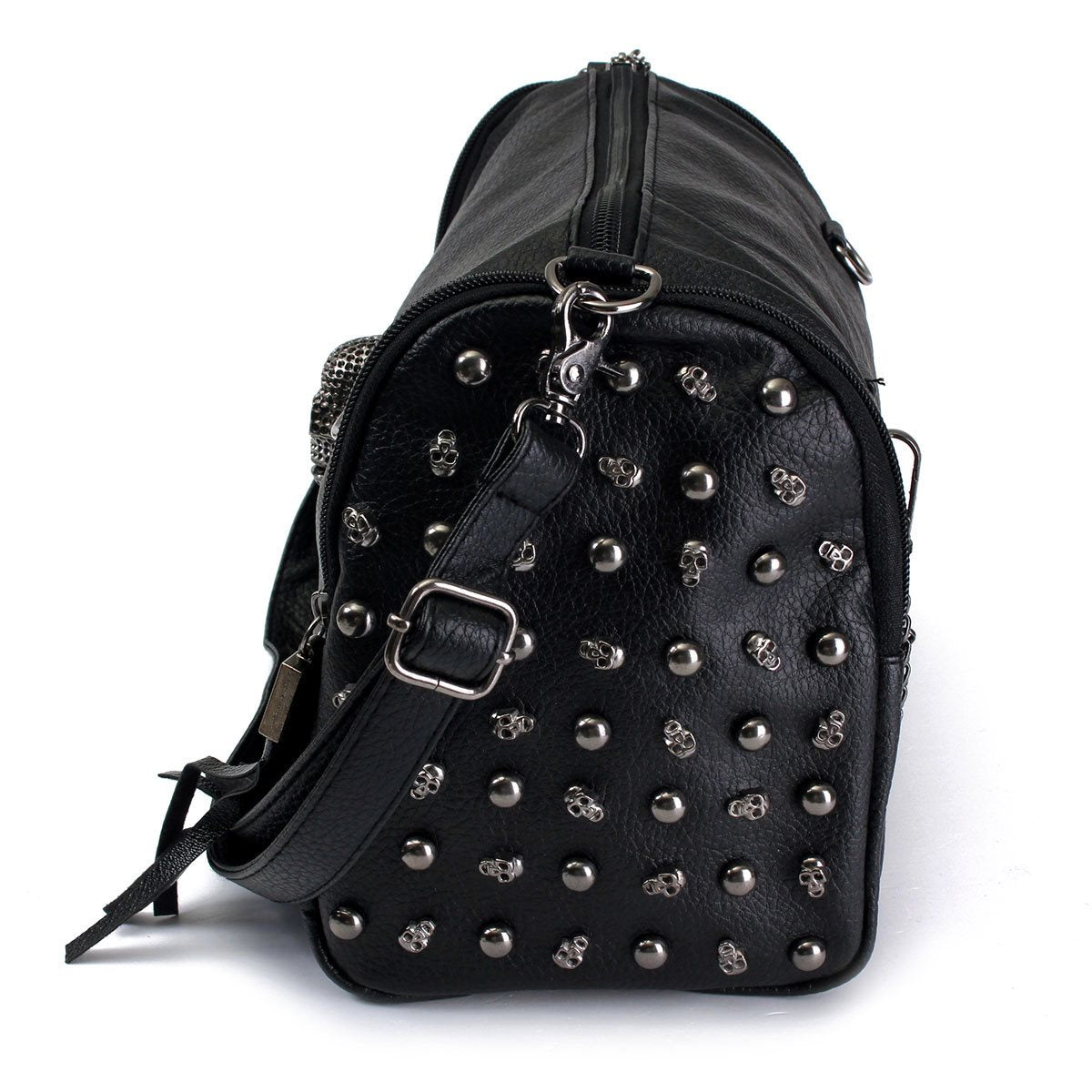 Women Skull Bag Rivet Punk Shoulder Bags Studded Handbag Luxury Motorcycle Crossbody Bolsa Lady Vintage Black Bags Satchel Woman