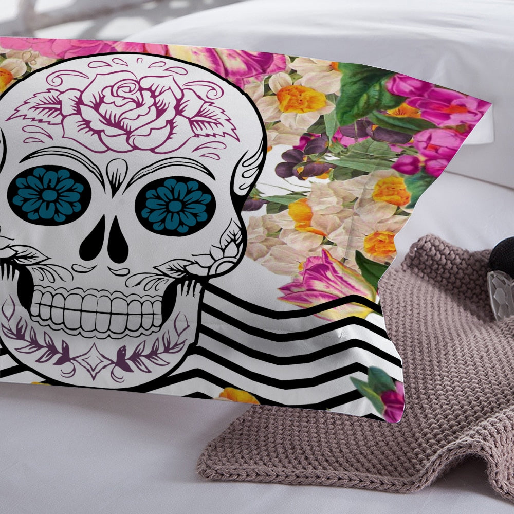 Sugar Skull Bedding Set Colorful Duvet Cover