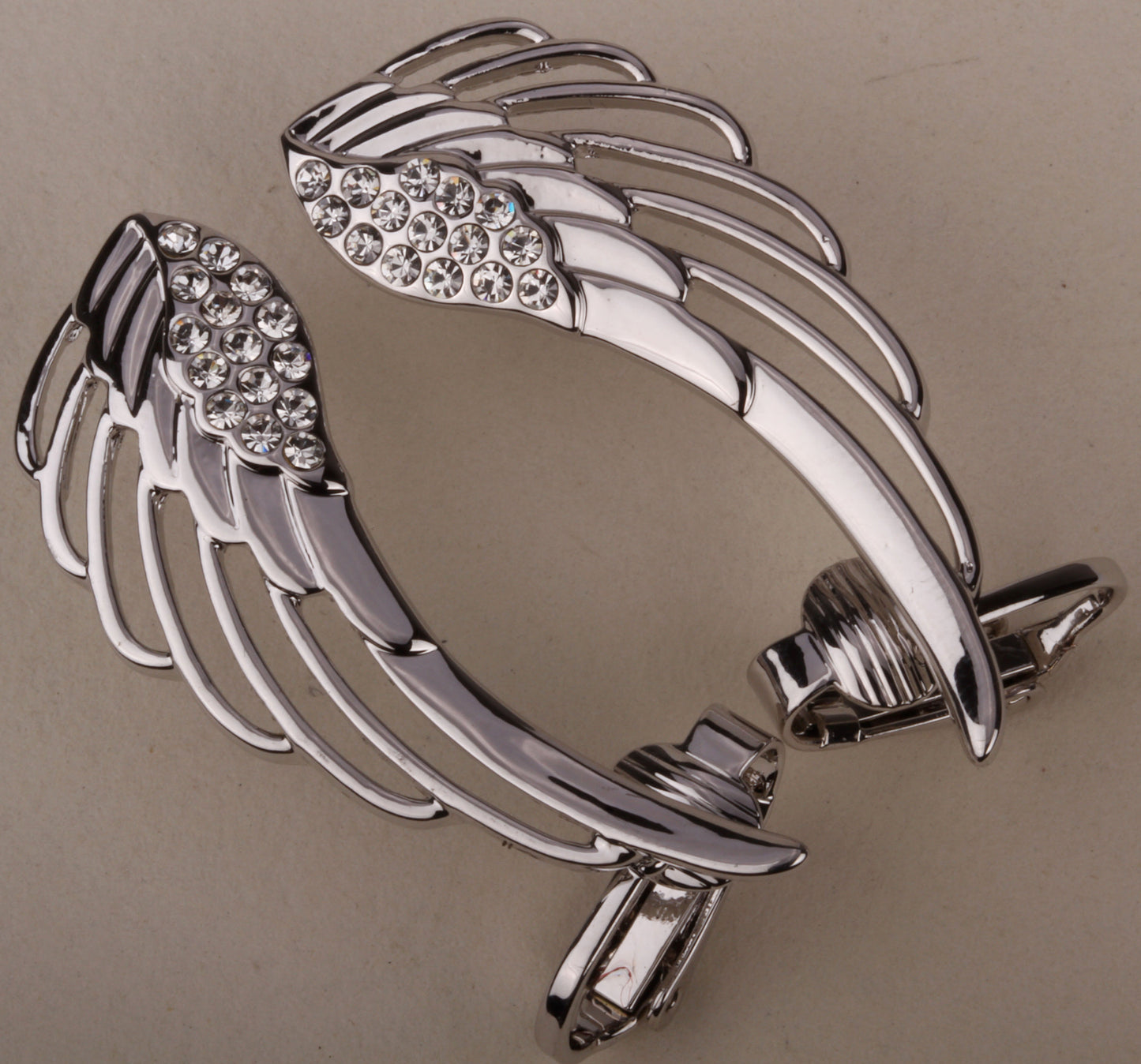 Angel Wings Ear Wrap Clip Cuff Earrings Australian Crystal Women Biker Jewelry Gifts Gold Silver Color Dropshipping SC08
