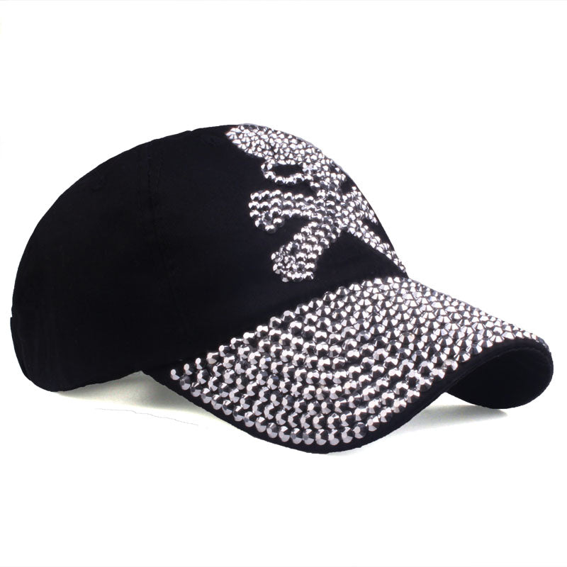 Baseball caps for women and men Casual Rhinestones Skull cap new fashion high quality Unisex hat Female Peaked cap