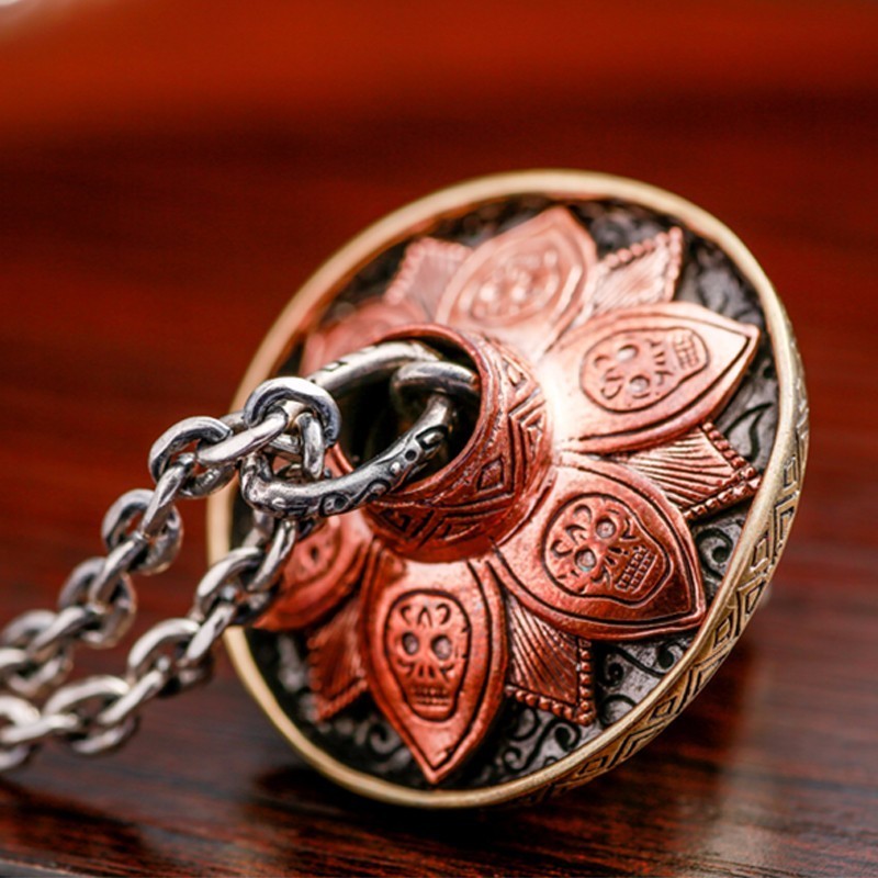 Most Luxury 925 Sterling Silver Skull Pendant Necklace Heavy Gold Copper Cross Jesus Gothic Skeleton Pendants Jewelry