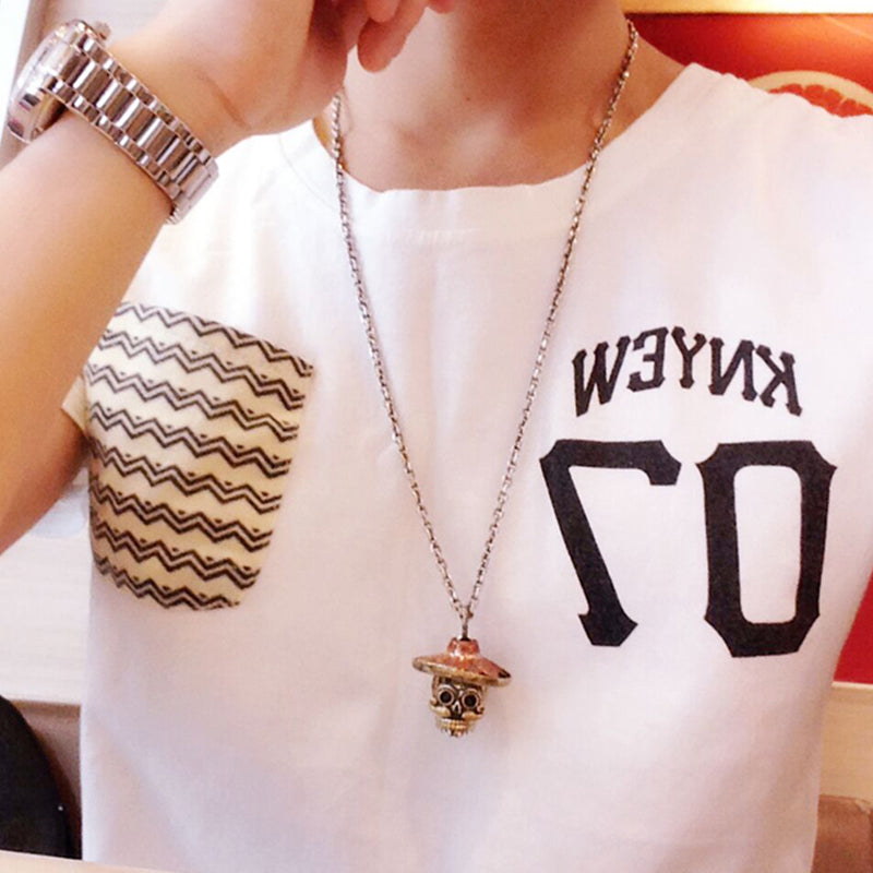 Most Luxury 925 Sterling Silver Skull Pendant Necklace Heavy Gold Copper Cross Jesus Gothic Skeleton Pendants Jewelry