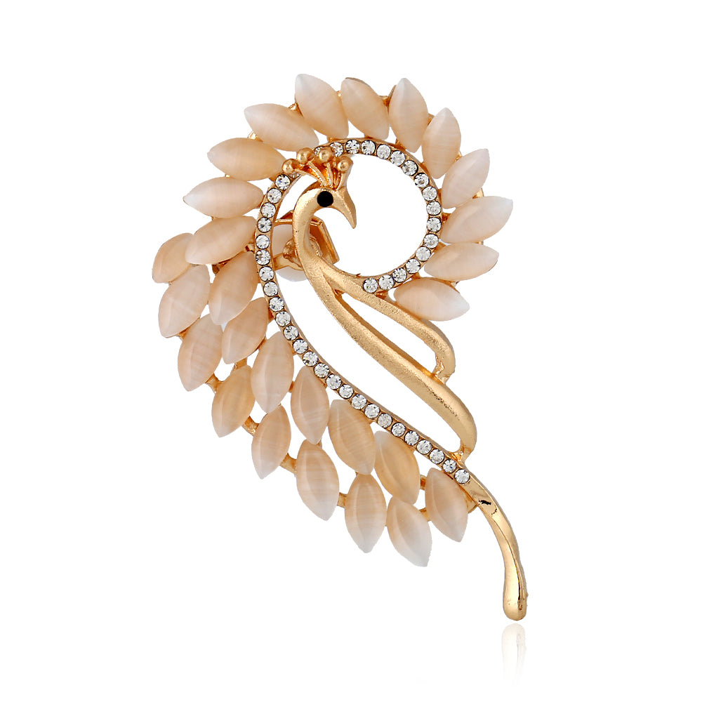 Fashion Left Right Peacock Crystal Ear Cuff Opal Piercing Jewelry Women Best Friend Gift Gold Silver Plated Clip Earrings