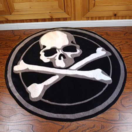 skull Round carpet trend personality black and white living room sofa bed bedroom