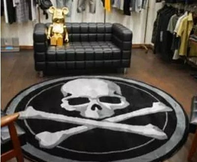 skull Round carpet trend personality black and white living room sofa bed bedroom
