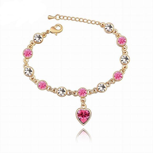Fashion Bracelet Hot Wedding Female Heart Crystal Bracelets For Women Luxury Temperament Silver-Color Fine Jewelry Gift