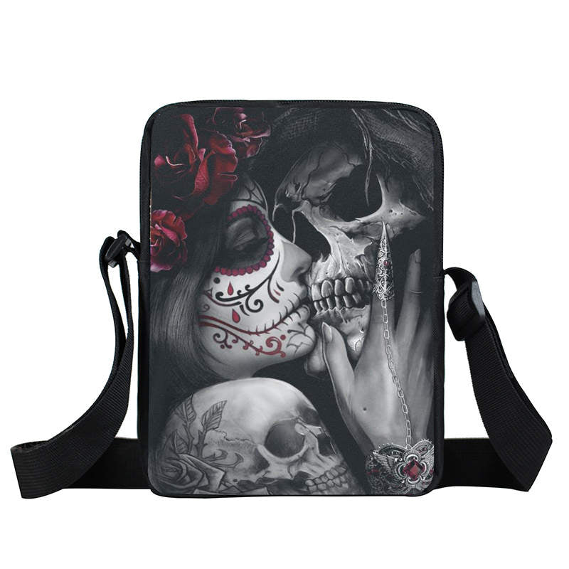Cool Gothic Girl Mini Messenger Bag Rock Women Handbag Kids Crossbody Bag Skull Children School Bags Boys Girls Bags Best Gift
