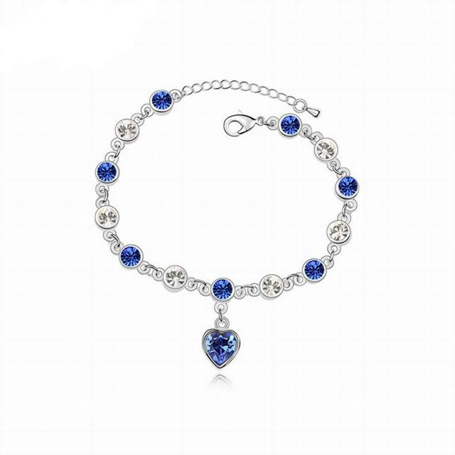 Fashion Bracelet Hot Wedding Female Heart Crystal Bracelets For Women Luxury Temperament Silver-Color Fine Jewelry Gift
