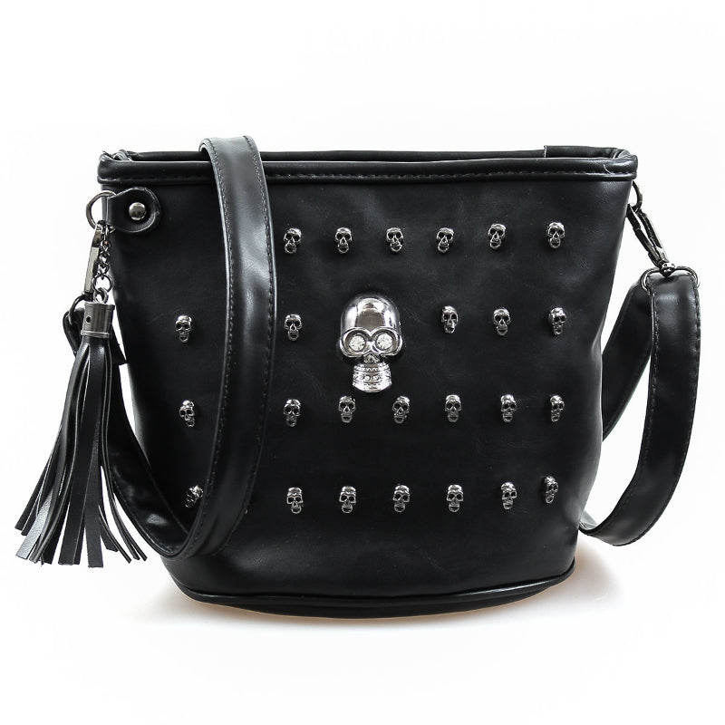 Fashion Shoulder Bags Skull Face Punk Rivet Messenger Bags