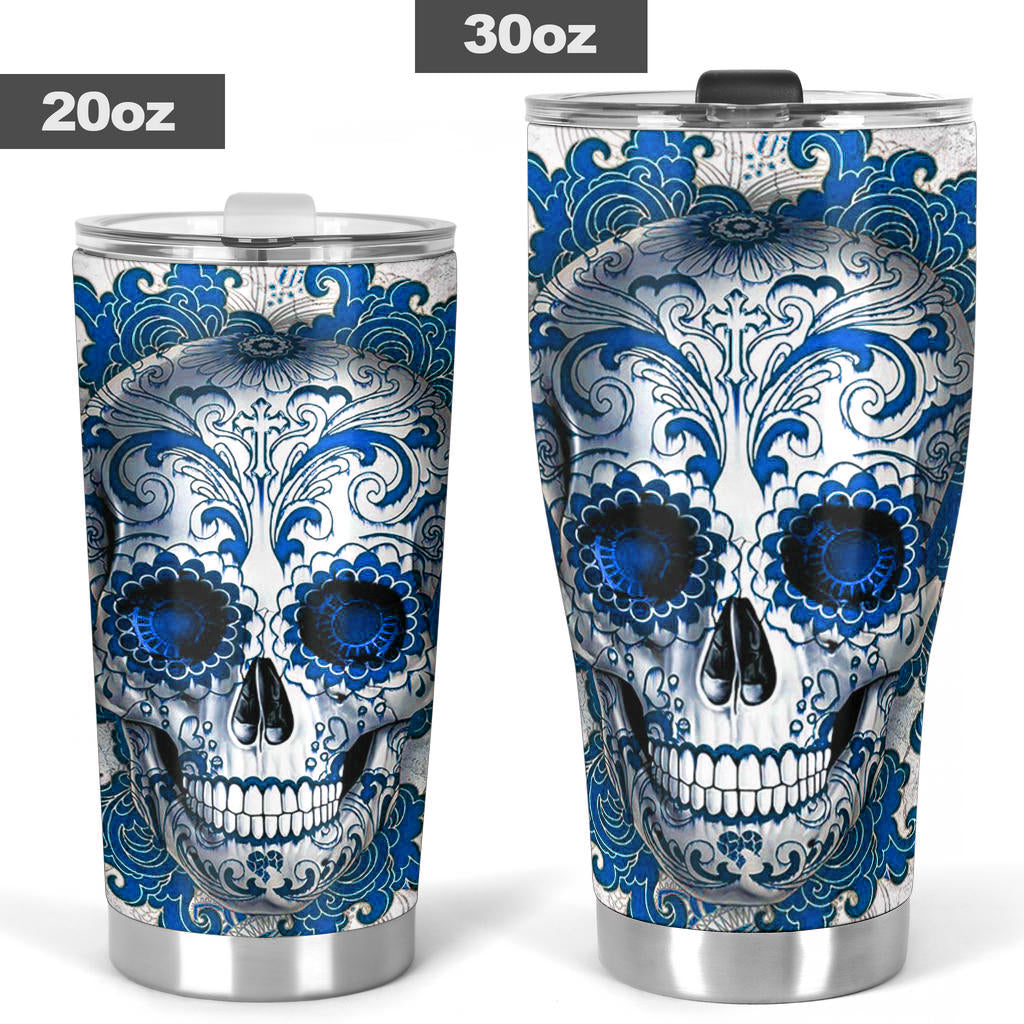 Sugar skull day of the dead tumbler cup