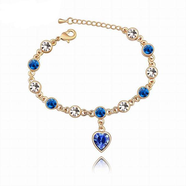 Fashion Bracelet Hot Wedding Female Heart Crystal Bracelets For Women Luxury Temperament Silver-Color Fine Jewelry Gift
