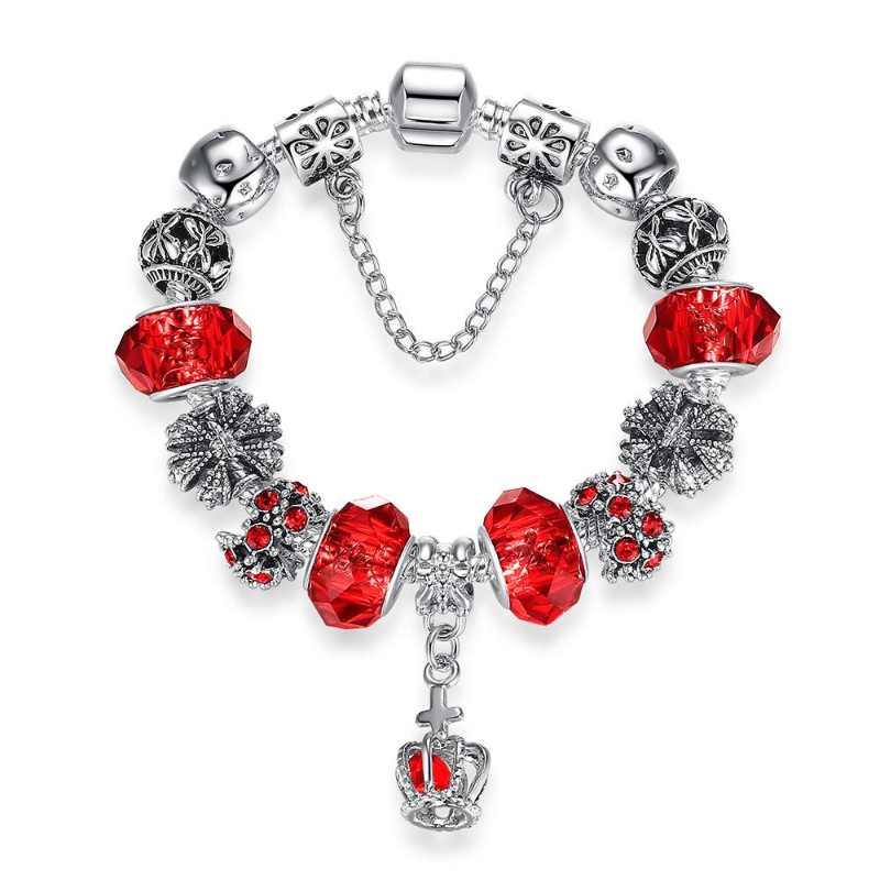 4 Style European Fashion 925 Classic Silver Charm Bracelet With Murano Glass Beads Bracelets for Women Original DIY Jewelry Gift