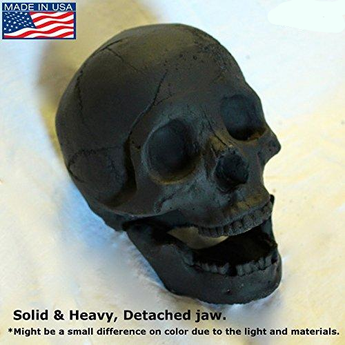 Fireproof Human Fire Pit Skull Gas Log for NG, LP Wood Fireplace, Firepit, Campfire, Halloween Decor, Barbecue (Black, 1pk)