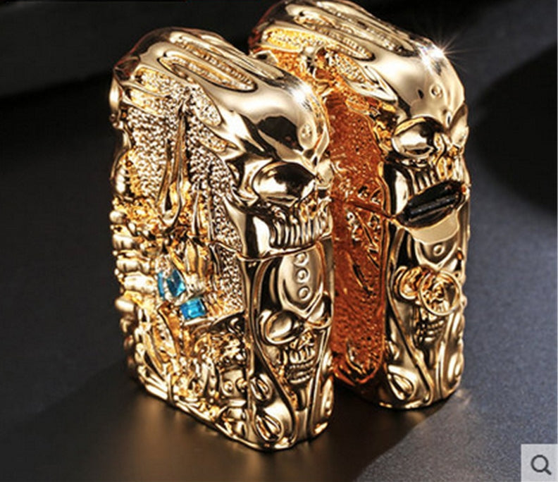 Pure Copper Lighter Men Gadgets WOW Kerosene Oil The Lich King Relief Lighter