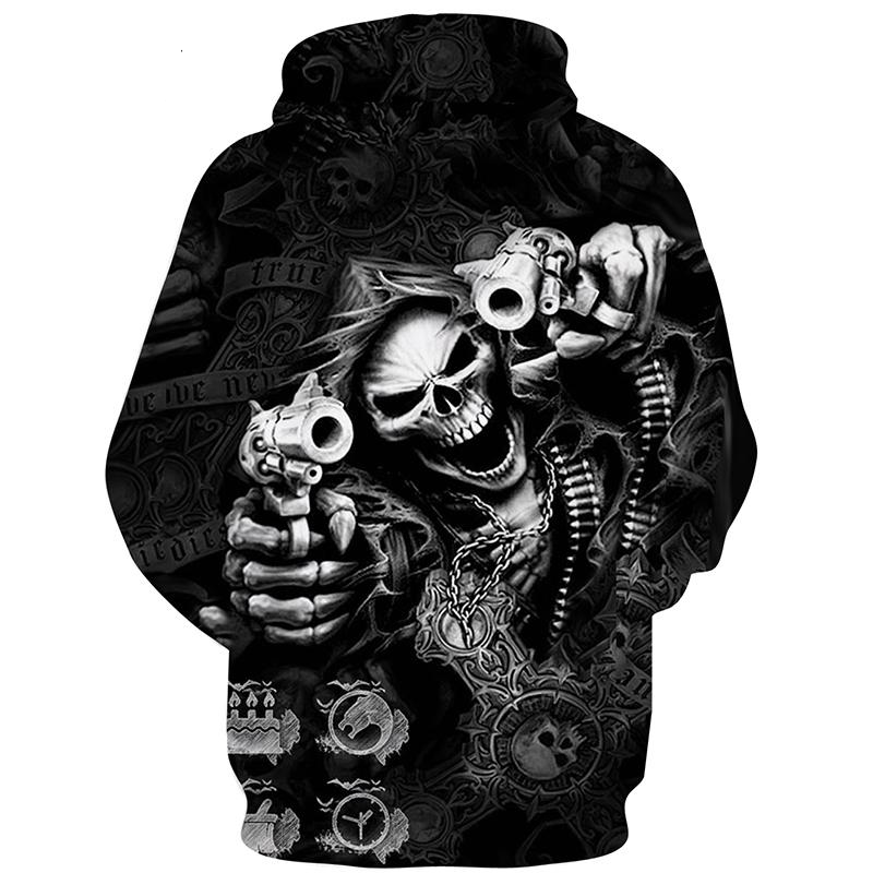 Plus Size S-3XL Skull Hoodies Unisex Sweatshirt Hoodies Cool creative 3D print Skull Punisher Grim Reaper Fashion hot Style
